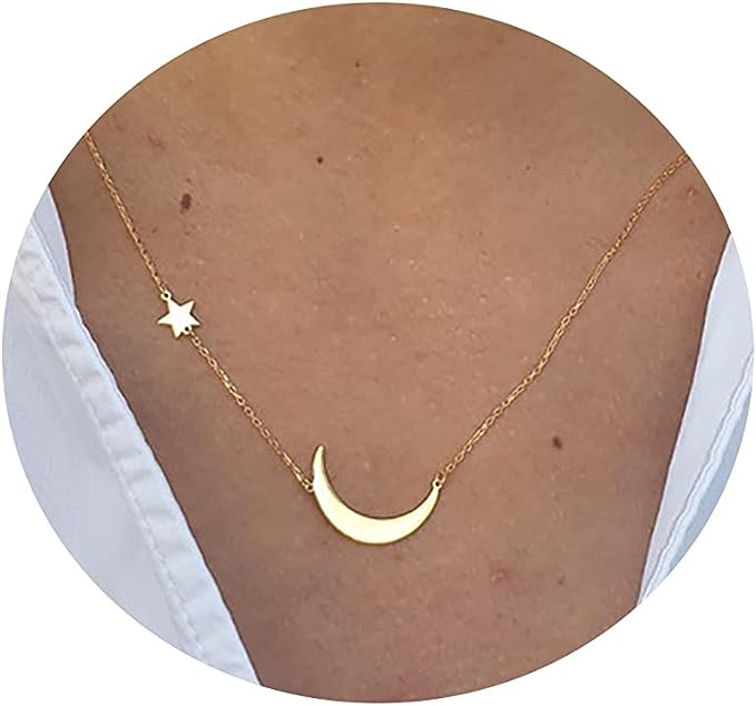 “Elevate Your Style with the Tasiso Sideways Moon Necklace – A Minimalist Marvel”