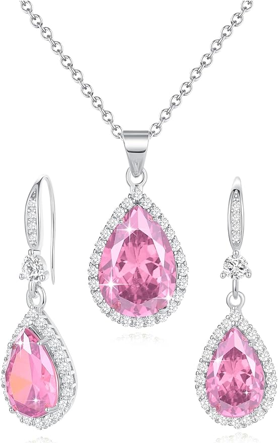 “Radiate Elegance with Our Teardrop Birthstone Necklace – A Stunning Anniversary Gift!”